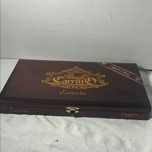 Encore Jeans Brown Cigar Box with Gold Accents